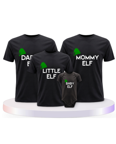 Elf mit Baby Body Familienset T-Shirts mit Babybody | Paarpulli