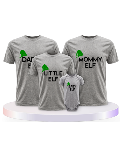 Elf mit Baby Body Familienset T-Shirts mit Babybody | Paarpulli