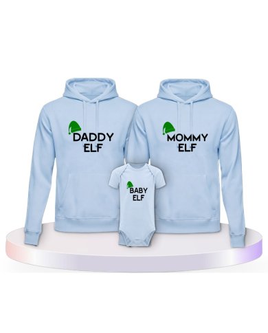 Familienlook Hoodies mit Elf | Paarpulli