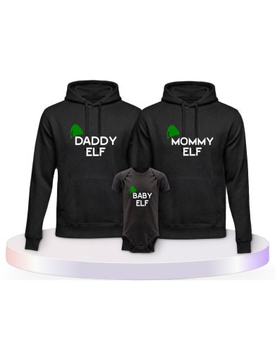 Familienlook Hoodies mit Elf | Paarpulli