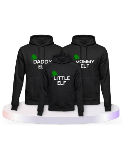 Familienlook Hoodies mit Elf | Paarpulli