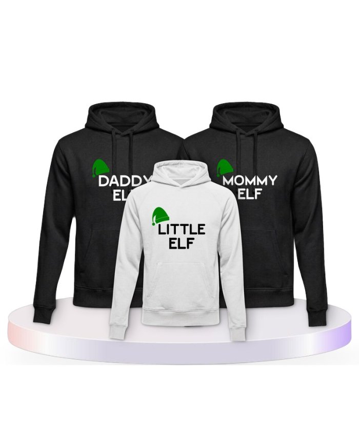 Familienlook Hoodies mit Elf | Paarpulli