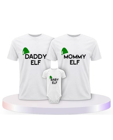 Elf Familienset T-Shirts mit Babybody | Paarpulli