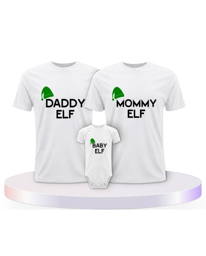 Elf Familienset T-Shirts mit Babybody | Paarpulli