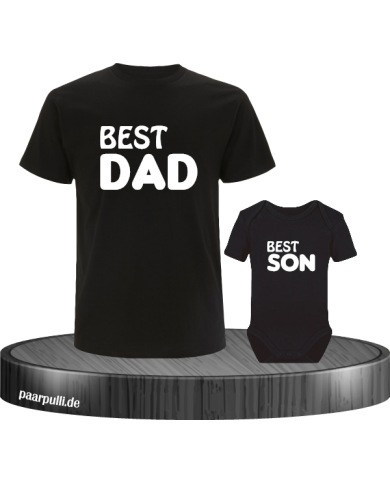 Best Dad und Best Son Partnerlook in schwarz