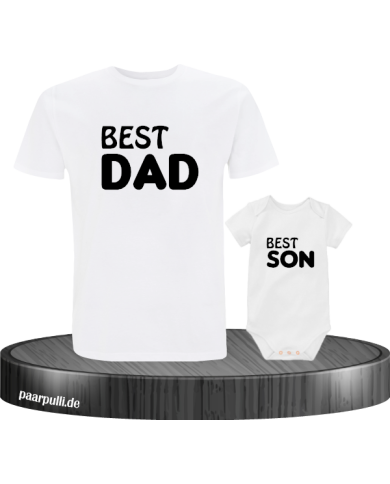 Best Dad und Best Son Partnerlook in weiß