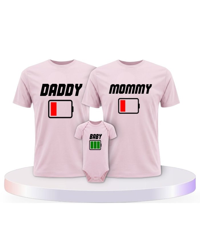 Familienlook T-Shirts mit Akku Family | Paarpulli