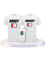 Familienlook T-Shirts mit Akku Family | Paarpulli