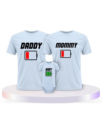 Familienlook T-Shirts mit Akku Family | Paarpulli