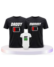 Familienlook T-Shirts mit Akku Family | Paarpulli