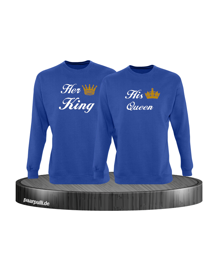 Her King und His Queen Partnerlook Sweatshirts in blau