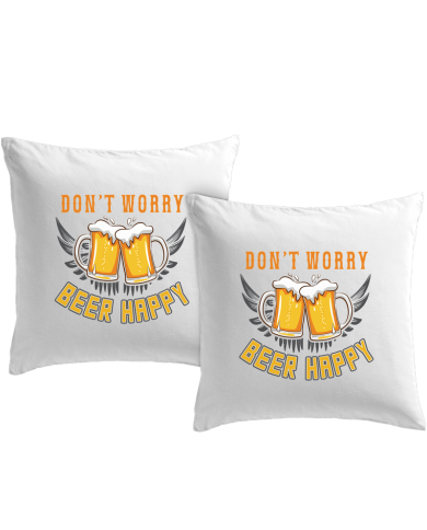 Beer Happy Kissenbezüge Set Geschenk bedruckt | Paarpulli