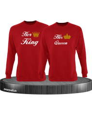 Her King und His Queen mit goldener Krone auf Sweatshirts