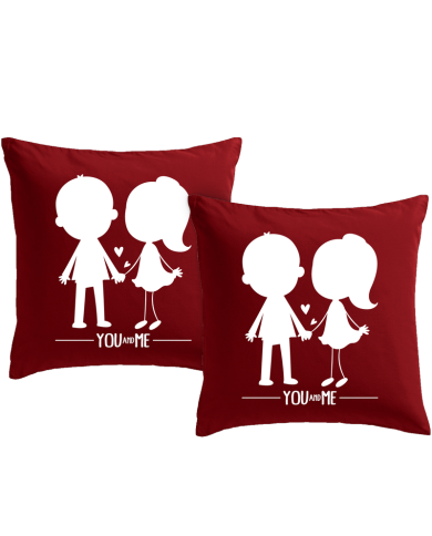 You and Me mit Pärchen Bild Aufdruck Partnerlook | Paarpulli