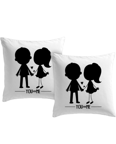 You and Me mit Pärchen Bild Aufdruck Partnerlook | Paarpulli
