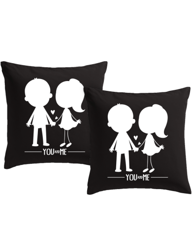 You and Me mit Pärchen Bild Aufdruck Partnerlook | Paarpulli