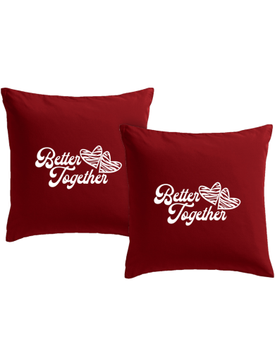Better Together mit Herz Kissenbezüge Set Geschenk | Paarpulli