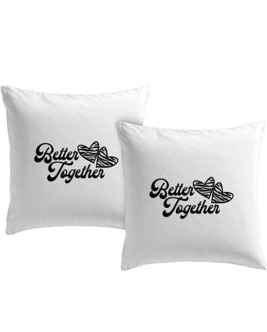 Better Together mit Herz Kissenbezüge Set Geschenk | Paarpulli