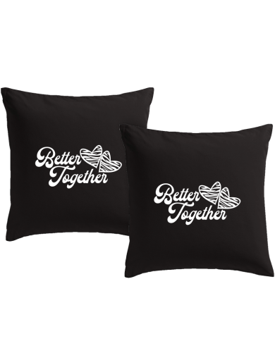 Better Together mit Herz Kissenbezüge Set Geschenk | Paarpulli