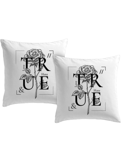 True Love & Hate Kissenbezüge Geschenk bedruckt | Paarpulli