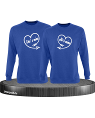 Shes Mine Hes Mine Partnerlook Sweatshirts in blau