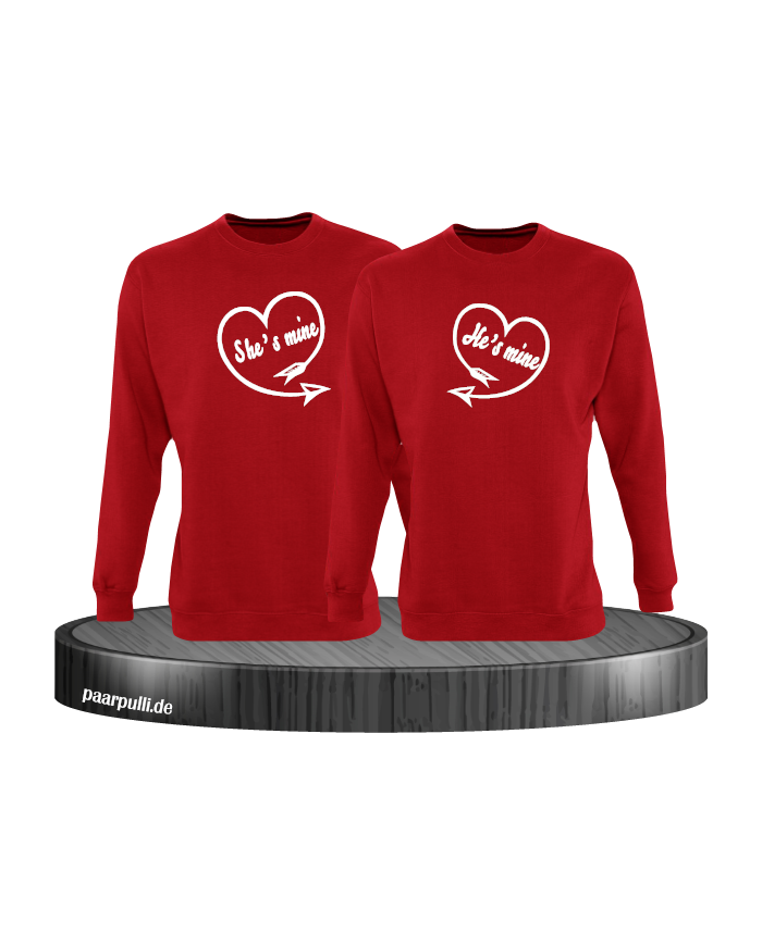 Shes Mine Hes Mine Partnerlook Sweatshirts in rot