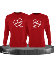 Shes Mine Hes Mine Partnerlook Sweatshirts in rot
