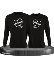 Shes Mine Hes Mine Partnerlook Sweatshirts in schwarz