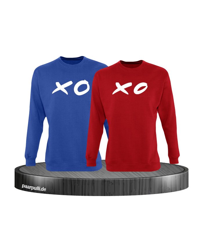 XO XO Partnerlook Sweatshirts in blau rot