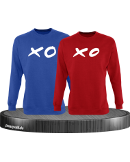 XO XO Partnerlook Sweatshirts in blau rot