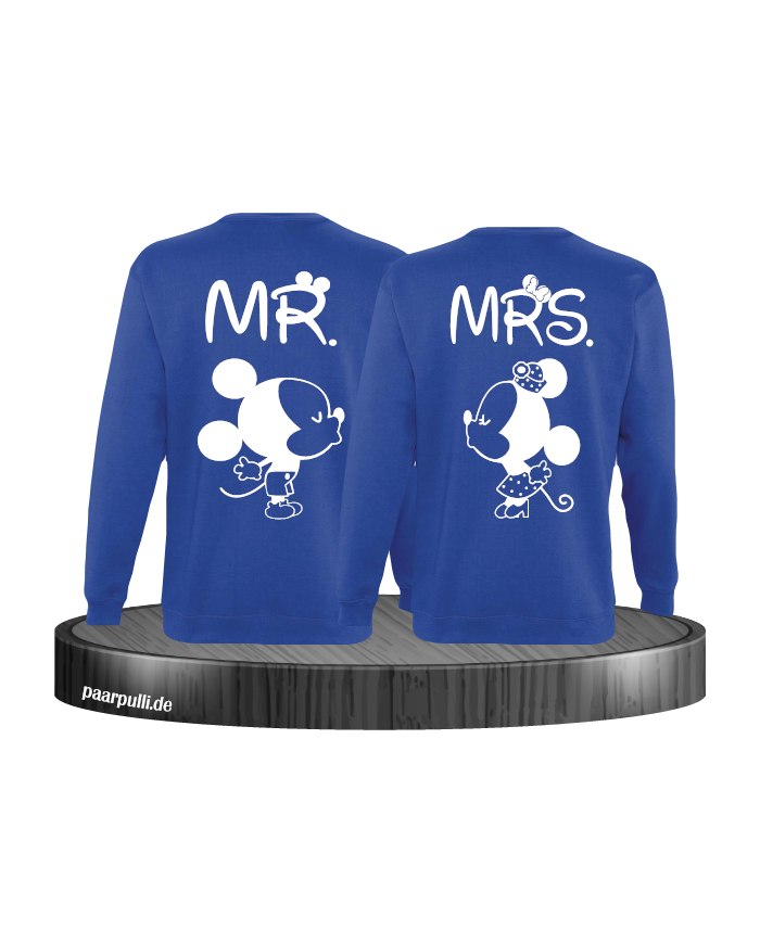 Mr Mrs Mickey und Minnie Mouse Sweatshirts in Blau