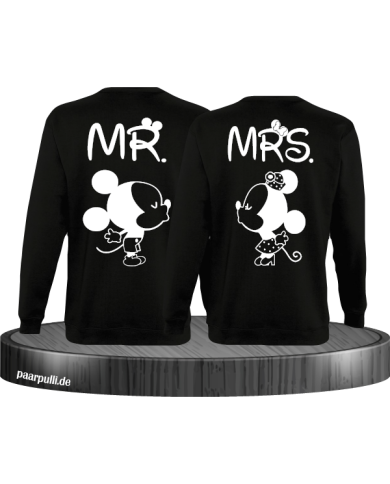 Mr Mrs Mickey und Minnie Mouse Sweatshirts in Schwarz