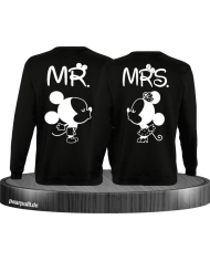 Mr Mrs Mickey und Minnie Mouse Sweatshirts in Schwarz