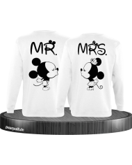 Mr Mrs Mickey und Minnie Mouse Sweatshirts in Weiß