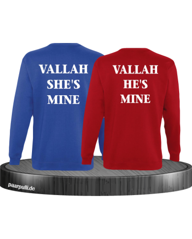 Vallah She's Mine Vallah He's Mine Sweatshirts in blau rot Vallah She's Mine Vallah He's Mine Sweatshirts in blau rot
