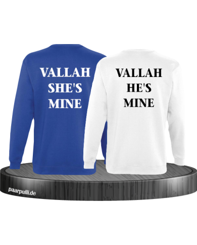Vallah She's Mine Vallah He's Mine Sweatshirts in blau weiß