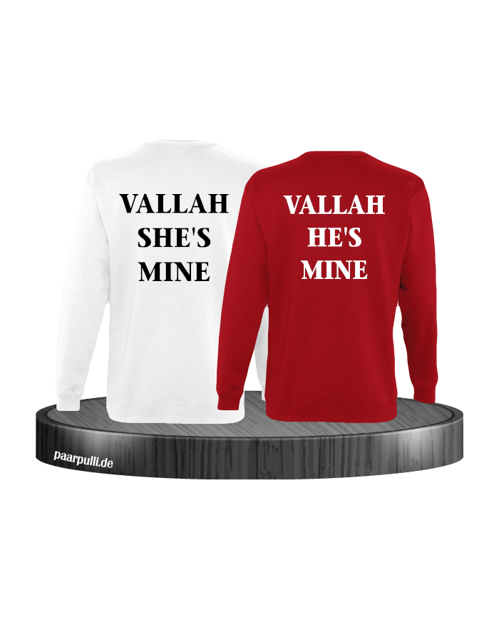 Vallah She's Mine Vallah He's Mine Sweatshirts in weiß rot
