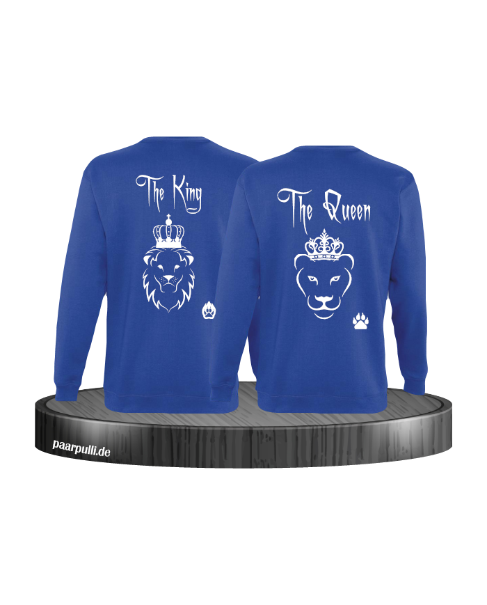 King Queen mit Löwenaufdruck auf Sweatshirts in blau