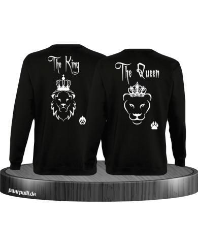 King Queen mit Löwenaufdruck auf Sweatshirts in schwarz