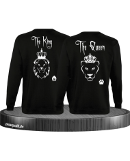 King Queen mit Löwenaufdruck auf Sweatshirts in schwarz