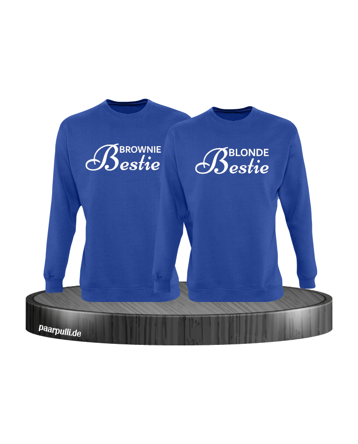 Brownie Bestie und Blonde Bestie Geschwister Sweatshirts in blau