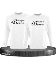 Brownie Bestie und Blonde Bestie Geschwister Sweatshirts in weiß