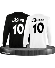 King und Queen mit Wunschzahlen Partnerlook Sweatshirts