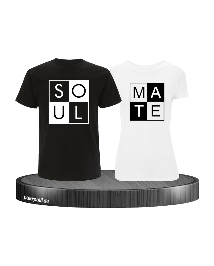 Soulmate T-Shirts Partnerlook in schwarz weiß
