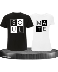 Soulmate T-Shirts Partnerlook in schwarz weiß