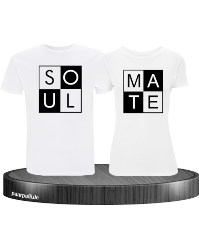 Soulmate T-Shirts Partnerlook in schwarz weiß