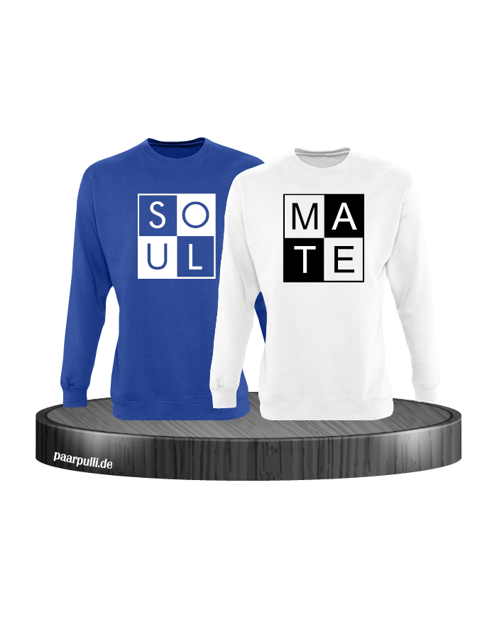 Soul Mate Partnerlook Sweatshirts in blau weiß