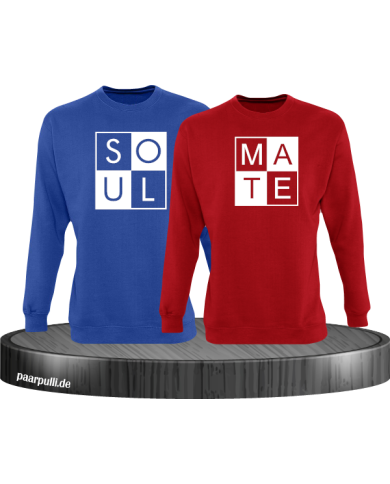 Soul Mate Partnerlook Sweatshirts in Blau rot
