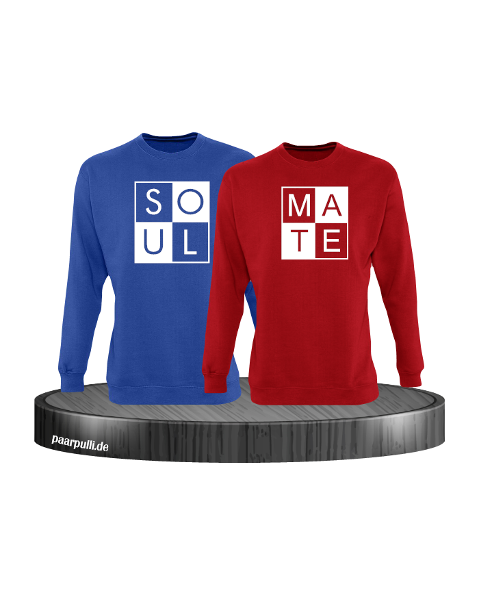 Soul Mate Partnerlook Sweatshirts in Blau rot