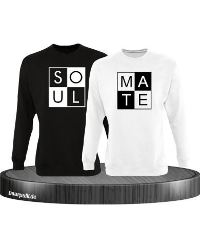 Soul Mate Partnerlook Sweatshirts in schwarz weiß